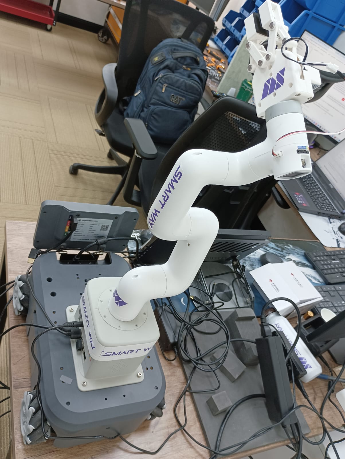 Initial prototype setup of mobile manipulator system